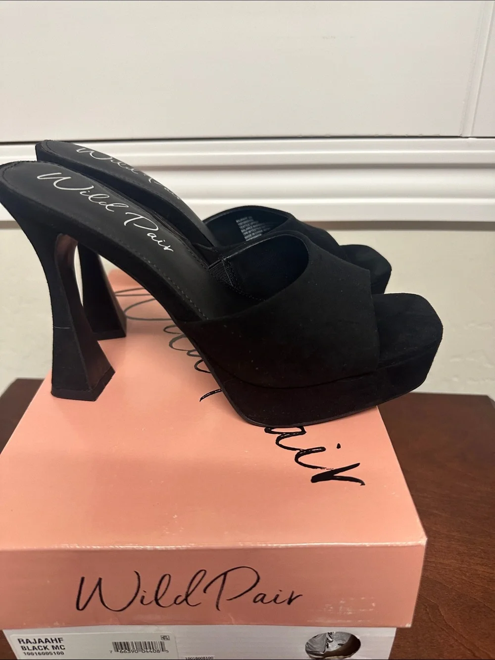 Wild Pair Black Platform Slide Sandals